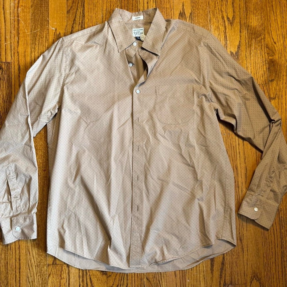 J. Crew Secret Wash Tan Button Down Shirt